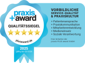 Auszeichnung Praxis Plus Award 2025 – 5 Sterne Qualitätssiegel